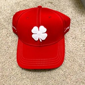 Live Lucky red Tony Robbins black clover hat
